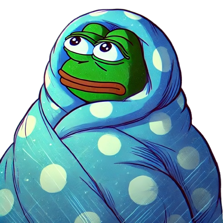 Pepe wrapped in blanket